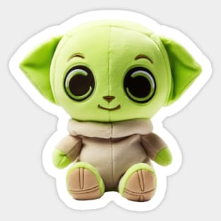 Adorable Green Baby Alien Plushie Sticker